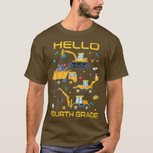 Camiseta Hola Cuarto Grado 4to Camión de Construcción De Vu