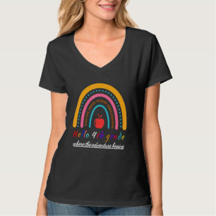 Camiseta Hola Cuarto Grado 4to Grado Primer Día De Escuela