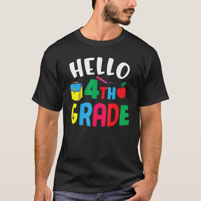 Camiseta Hola Cuarto Grado Cute 4º Grado (Anverso)