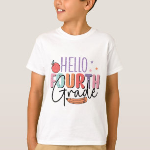 Camiseta Hola, cuarto grado de vuelta a la escuela