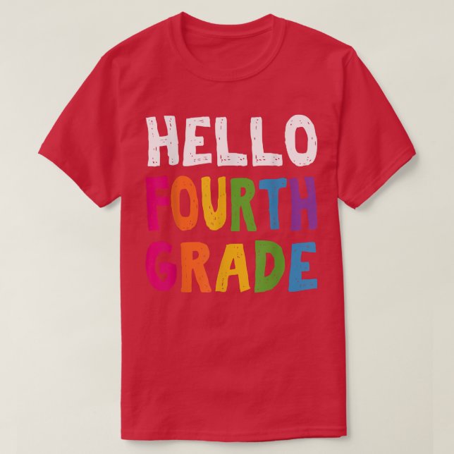 Camiseta Hola Cuarto Grado De Vuelta A La Escuela Cuarto Pr (Diseño del anverso)
