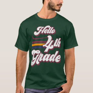 Camiseta Hola cuarto grado de vuelta a la escuela primer dí