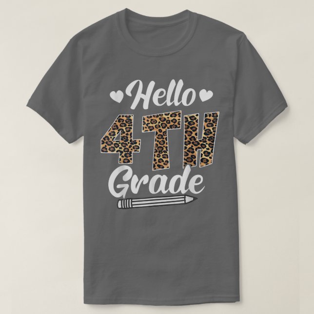 Camiseta Hola, Cuarto Grado De Vuelta A Maestros De Leopard (Diseño del anverso)