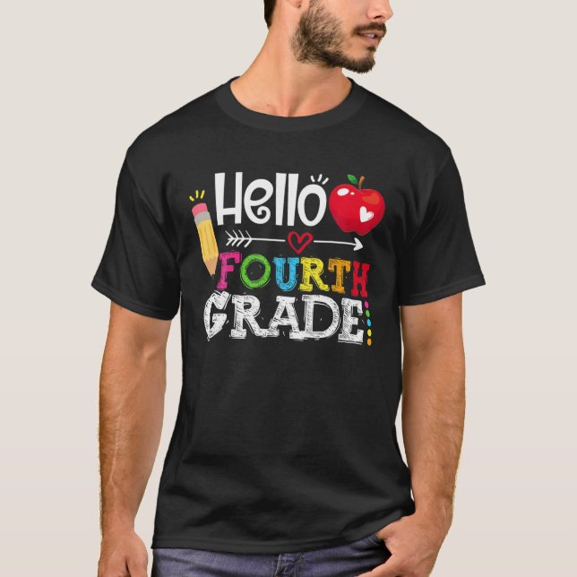 Camiseta Hola, Cuarto Primer Día De Enseñanza Maestra (Anverso)