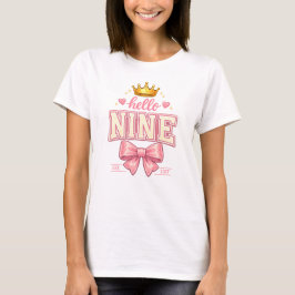 Camiseta Hola Cumpleaños 9 Niña Establecido 2017