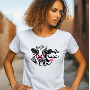 Camiseta Hola Darlin Cute Sassy Cow - Lilos de barrido
