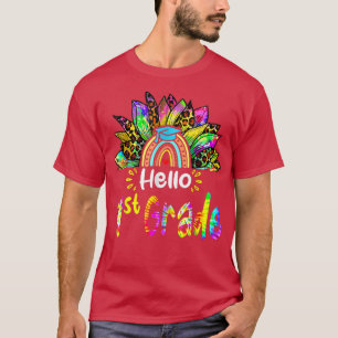 Camiseta Hola de 1er grado Arco de girasol arcoiris de vuel