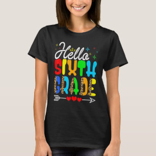 Camiseta Hola de 6º Grado Leopardo Imprimir 6º Grado de vue