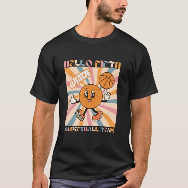 Camiseta Hola De Quinto Grado Equipo De Baloncesto Retro De (Anverso)