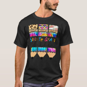 Camiseta Hola De Séptimo Grado Leopard Tie Dye Lápiz Cute T
