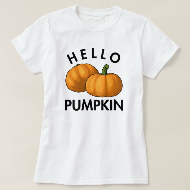Camiseta Hola Días de otoño calurosos de calabaza (Diseño del anverso)