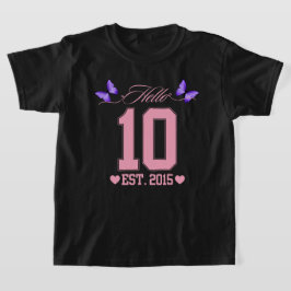 Camiseta Hola Diez Dígitos Cute Coquette 10 Chica de cumple