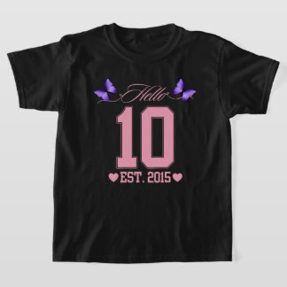 Camiseta Hola Diez Dígitos Cute Coquette 10 Chica de cumple