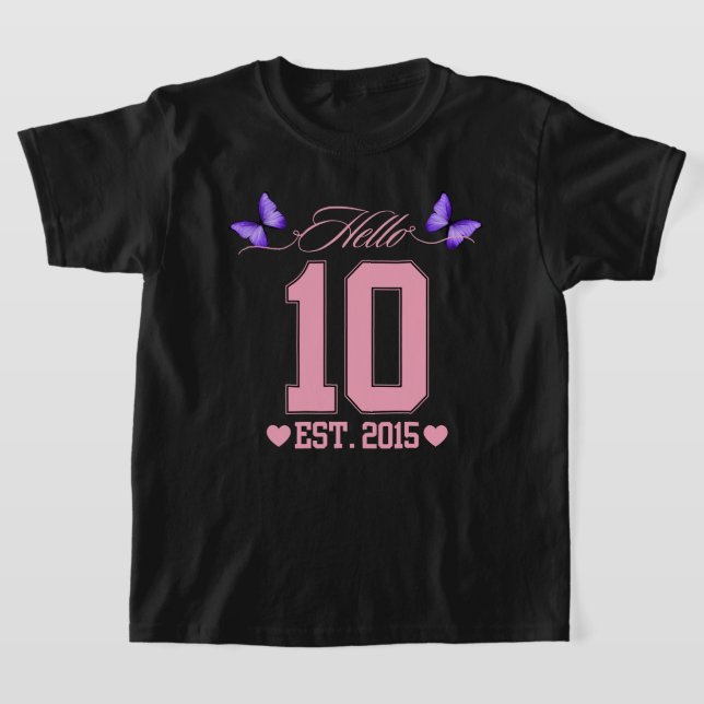 Camiseta Hola Diez Dígitos Cute Coquette 10 Chica de cumple (Distribución)