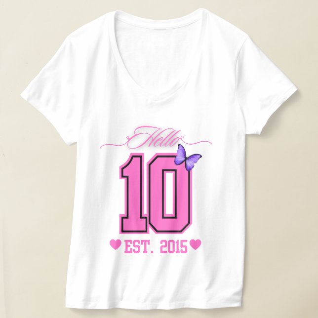 Camiseta Hola Diez Dígitos Cute Coquette 10 Chica de cumple (Distribución )