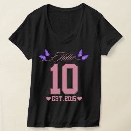 Camiseta Hola Diez Dígitos Cute Coquette 10 Chica de cumple
