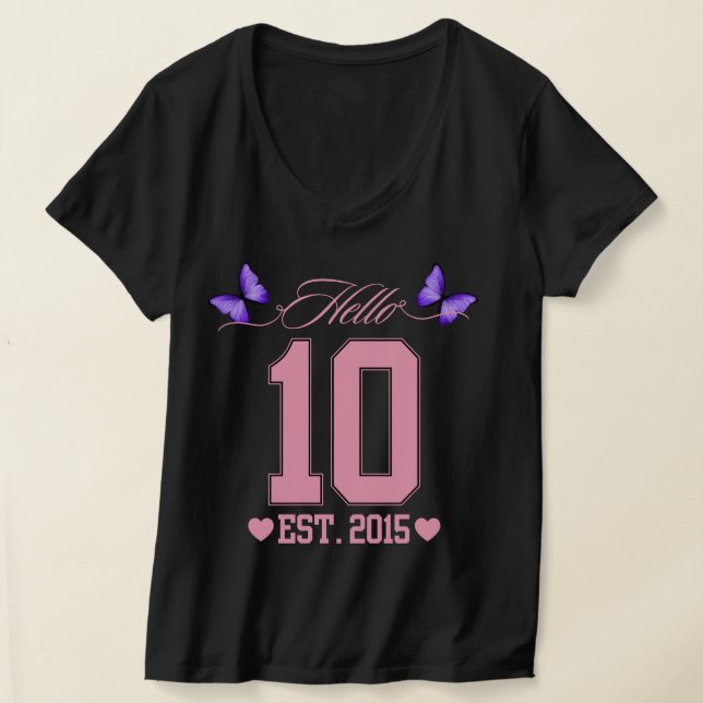 Camiseta Hola Diez Dígitos Cute Coquette 10 Chica de cumple (Distribución )