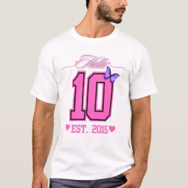 Camiseta Hola Diez Dígitos Cute Coquette 10 Chica de cumple