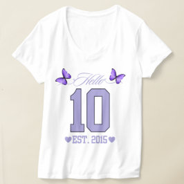 Camiseta Hola Diez Dígitos Cute Coquette 10 Chica de cumple