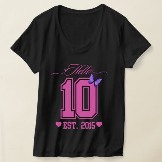 Camiseta Hola Diez Dígitos Cute Coquette 10 Chica de cumple