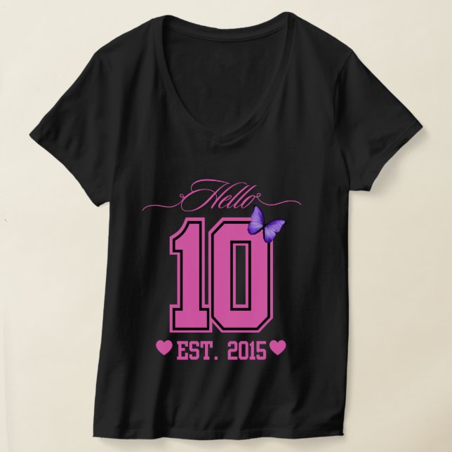 Camiseta Hola Diez Dígitos Cute Coquette 10 Chica de cumple (Distribución )