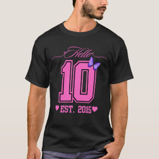 Camiseta Hola Diez Dígitos Cute Coquette 10 Chica de cumple
