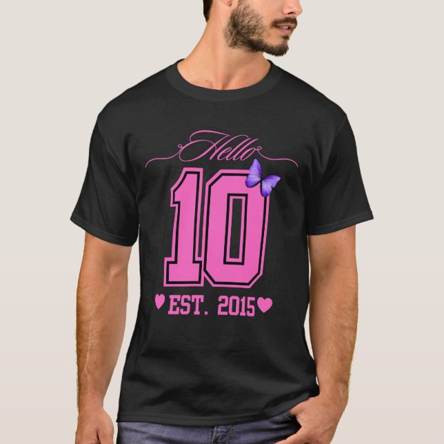 Camiseta Hola Diez Dígitos Cute Coquette 10 Chica de cumple (Anverso)