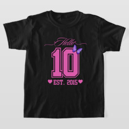 Camiseta Hola Diez Dígitos Cute Coquette 10 Chica de cumple