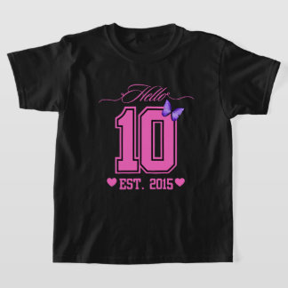 Camiseta Hola Diez Dígitos Cute Coquette 10 Chica de cumple