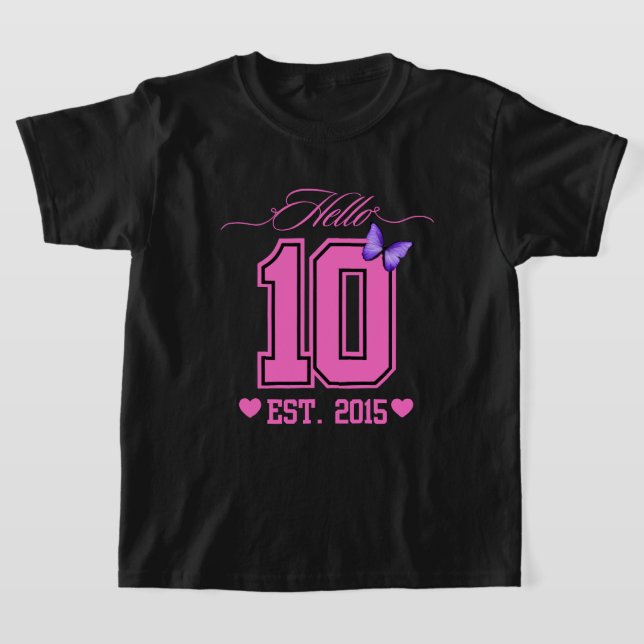 Camiseta Hola Diez Dígitos Cute Coquette 10 Chica de cumple (Distribución)