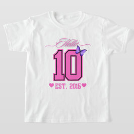 Camiseta Hola Diez Dígitos Cute Coquette 10 Chica de cumple