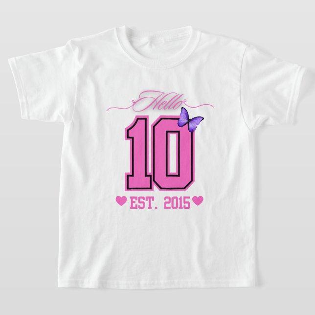 Camiseta Hola Diez Dígitos Cute Coquette 10 Chica de cumple (Distribución)