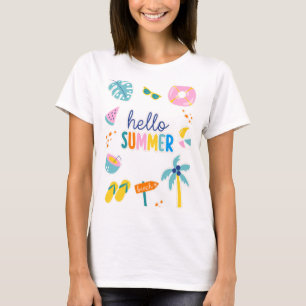 Camiseta Hola Diseño Retro de Diversión en la Playa de Vera
