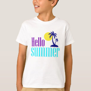 Camiseta Hola diseño tropical de verano