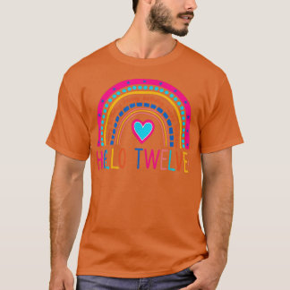 Camiseta Hola Doce Arcoiris Tengo 12 Años Feliz Nacimiento