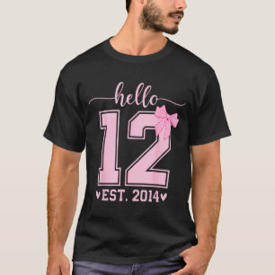 Camiseta Hola doce Est 2014 12 cumpleaños Coquette 12 años
