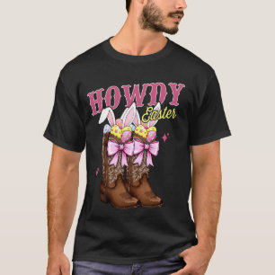Camiseta Hola Easter Bunny Occidental Coqueta Botas de Vaqu