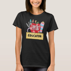 Camiseta Hola educador: profesor de Apple