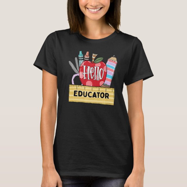 Camiseta Hola educador: profesor de Apple (Anverso)