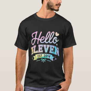 Camiseta Hola Eleven Est 2014 Coquette Lazo Cumpleaños 11