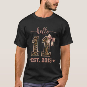Camiseta Hola Eleven EST 2015 Cumpleaños Coquette 11 Años