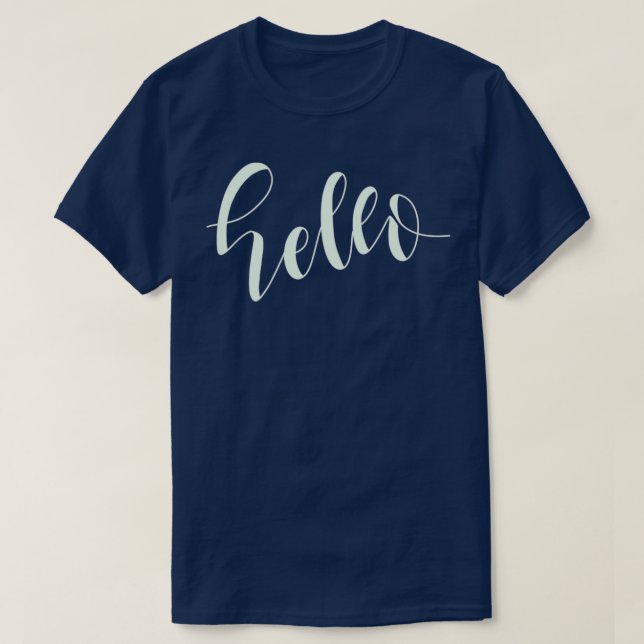 Camiseta Hola en caligrafía 1 (Diseño del anverso)