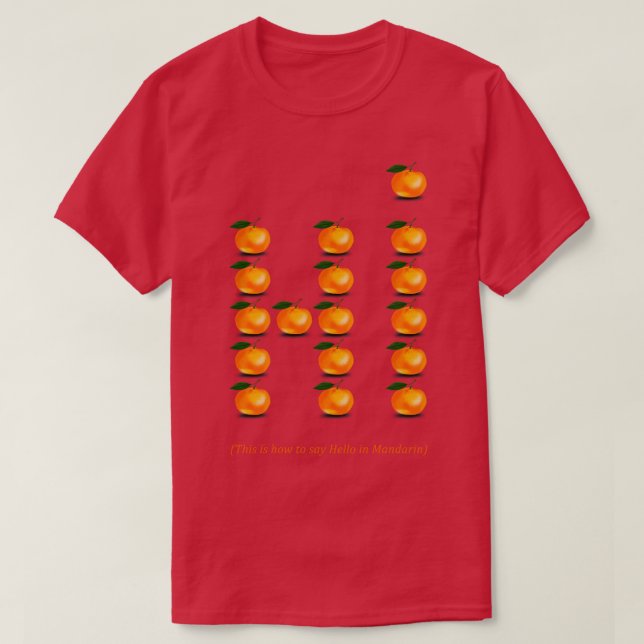 Camiseta Hola en mandarín pero no en chino (Diseño del anverso)