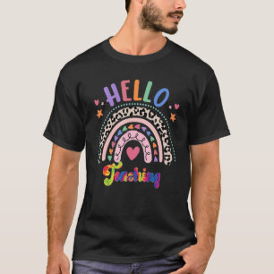 Camiseta Hola Enseñando Grado Cute Arcoiris De Vuelta A La