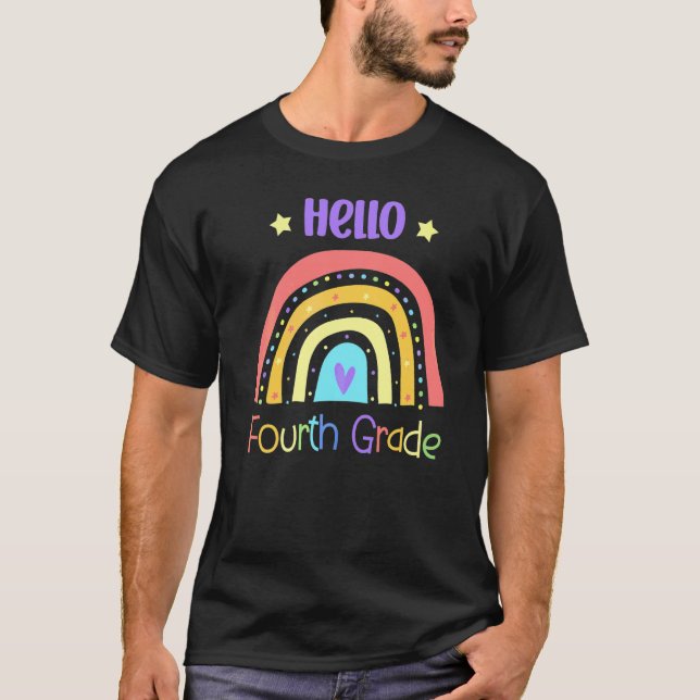 Camiseta Hola Equipo Arcoíris de Cuarto Grado 4to Grado   (Anverso)