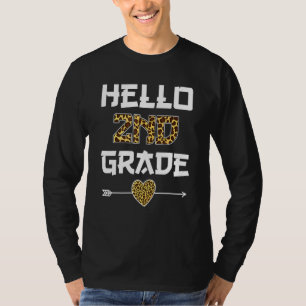 Camiseta Hola Equipo De 2do Grado Leopardo De Regreso A La