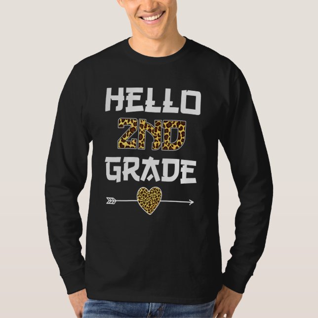 Camiseta Hola Equipo De 2do Grado Leopardo De Regreso A La  (Anverso)
