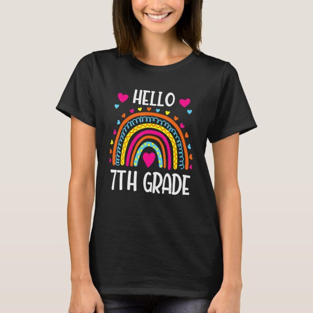 Camiseta Hola Equipo de 7º Grado Primer Día de (Anverso)