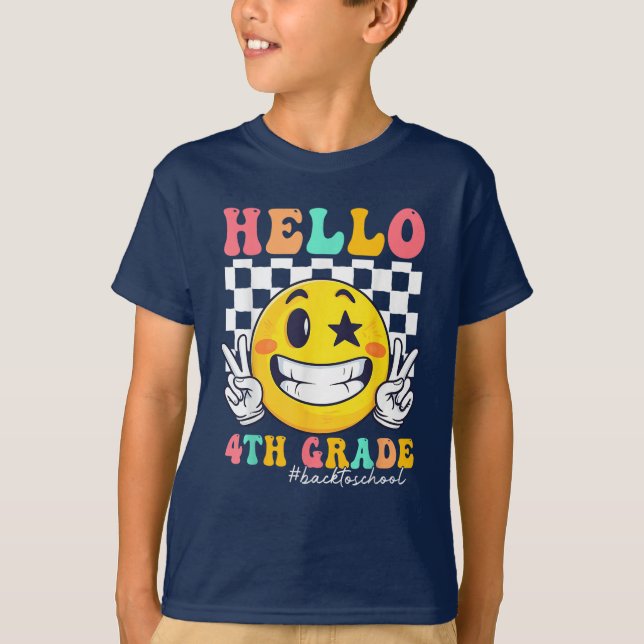 Camiseta Hola, equipo de cuarto grado, cuarto grado, de vue (Anverso)