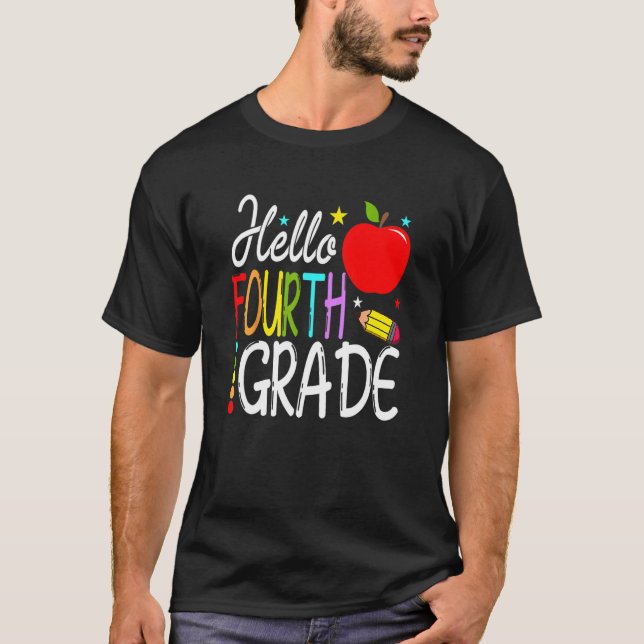 Camiseta Hola, equipo de cuarto grado, profesor de cuarto g (Anverso)